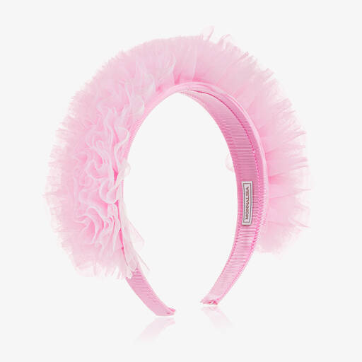 Monnalisa-Girls Lilac-Pink Tulle Hairband | Childrensalon
