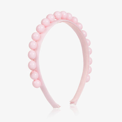 Monnalisa-Girls Pink Beaded Hairband | Childrensalon