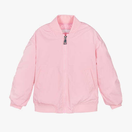 Monnalisa-Розовая куртка-бомбер для девочек | Childrensalon