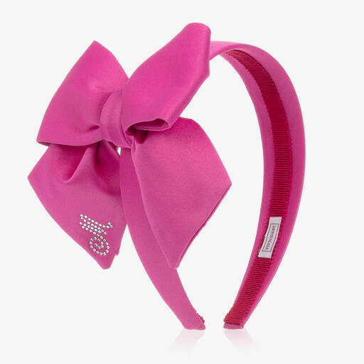 Monnalisa-Girls Pink Bow Hairband | Childrensalon