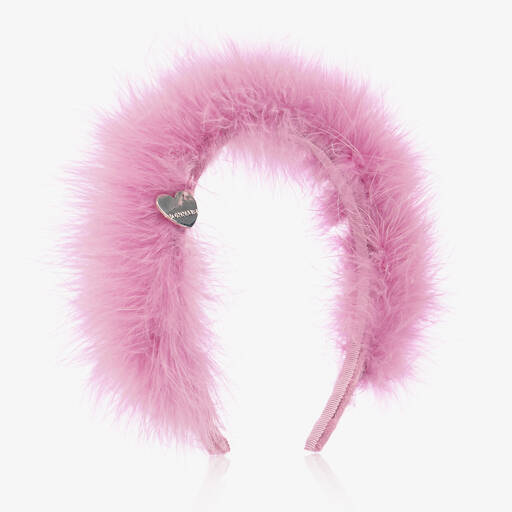 Monnalisa-Girls Pink Feather Headband | Childrensalon
