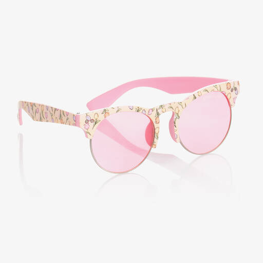 Monnalisa-Girls Pink Floral Print Sunglasses | Childrensalon