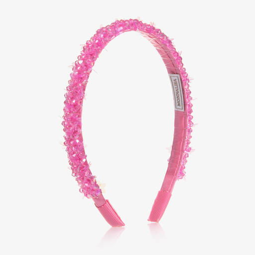 Monnalisa-Girls Pink Jewelled Hairband | Childrensalon
