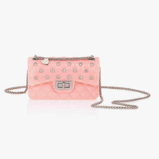 Monnalisa-Girls Pink Quilted PVC Bag (17cm) | Childrensalon