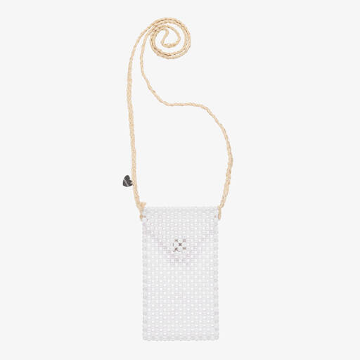 Monnalisa-Girls White Faux Pearl Bag (19cm) | Childrensalon