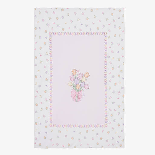 Monnalisa-Pink Cotton Padded Blanket (100cm) | Childrensalon
