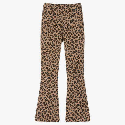 Monnalisa-Teen Girls Leopard Print Flared Trousers | Childrensalon