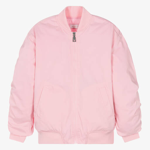 Monnalisa-Teen Girls Pink Bomber Jacket | Childrensalon