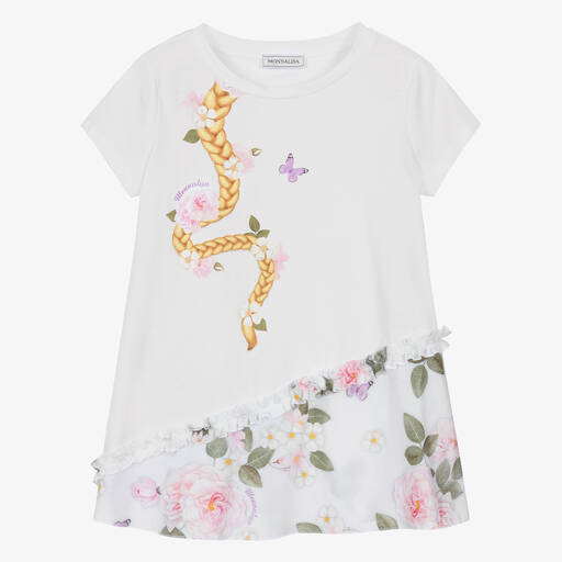 Monnalisa-Teen Girls White Cotton Disney T-Shirt | Childrensalon