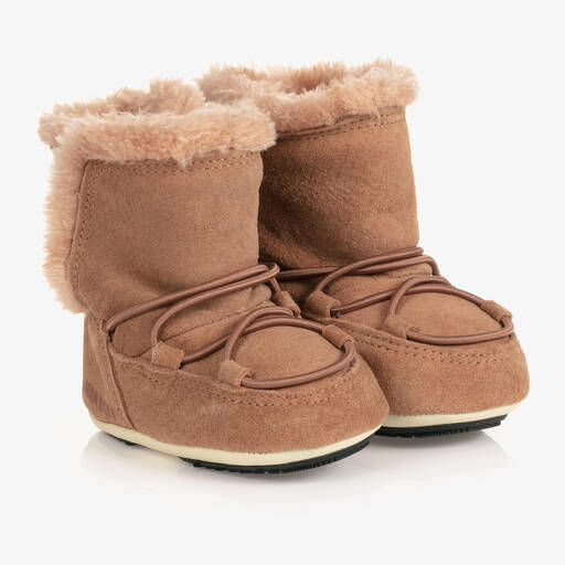Moon Boot-Brown Suede Baby Moon Boots | Childrensalon