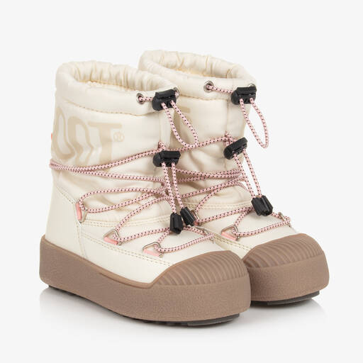 Moon Boot-Ivory Lace-Up Snow Boots | Childrensalon