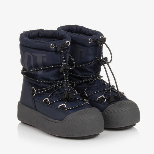 Moon Boot-Navy Blue Lace-Up Snow Boots | Childrensalon