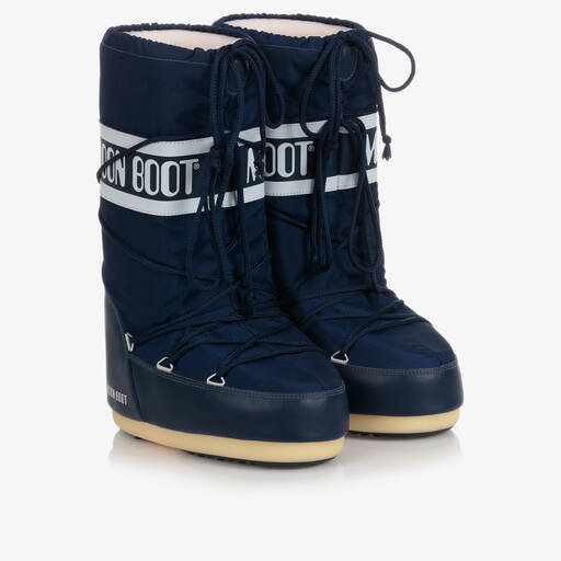 Moon Boot-Navy Blue & White Icon Snow Boots | Childrensalon