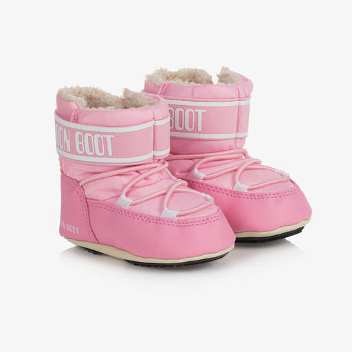 Moon Boot-Pink & White Baby Moon Boots | Childrensalon