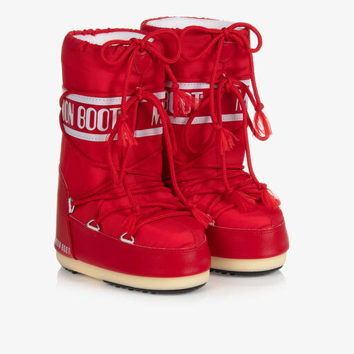 Moon Boot-Red & White Icon Snow Boots | Childrensalon