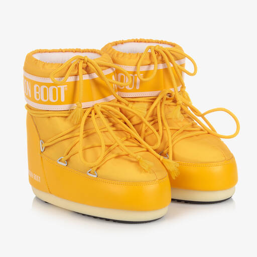 Moon Boot-Yellow Logo Short Snow Boots | Childrensalon