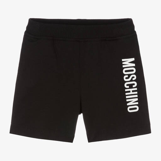 Moschino Baby-Black Cotton Jersey Shorts | Childrensalon
