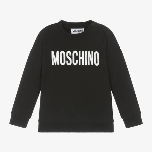 Moschino Baby-سويتشيرت قطن جيرسي لون أسود للأطفال | Childrensalon