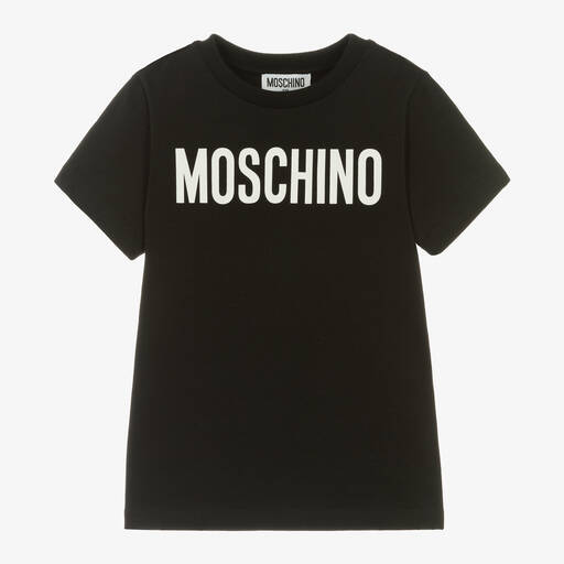 Moschino Kid-Teen-Black Cotton T-Shirt | Childrensalon