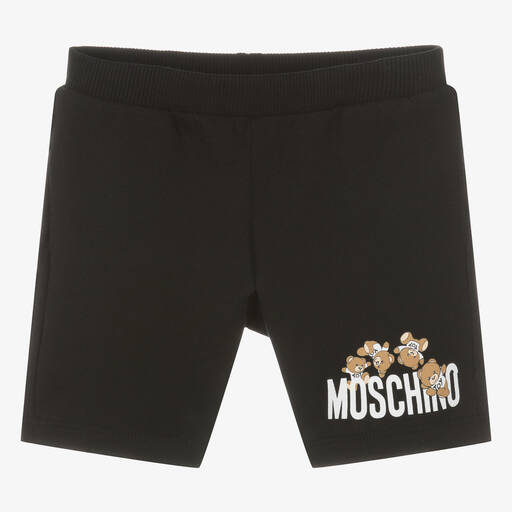 Moschino Baby-Black Cotton Teddy Bear Shorts | Childrensalon