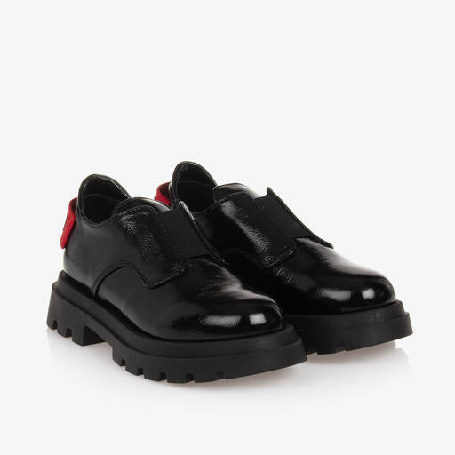 Moschino-Black Patent Leather Loafers | Childrensalon