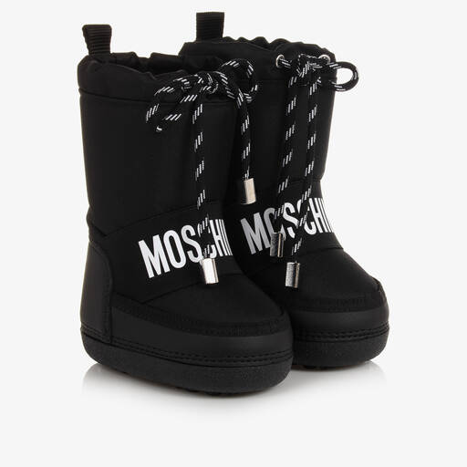 Moschino Kid-Teen-Black & White Snow Boots | Childrensalon