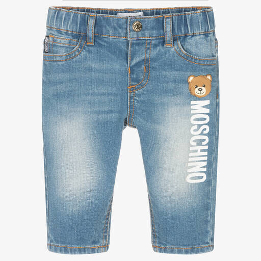 Moschino Baby-Blue Teddy Bear Denim Jeans | Childrensalon