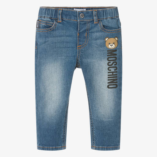 Moschino Baby-Blue Teddy Bear Denim Jeans | Childrensalon