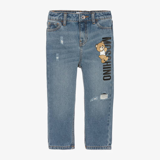 Moschino Kid-Teen-Blue Teddy Bear Denim Jeans | Childrensalon