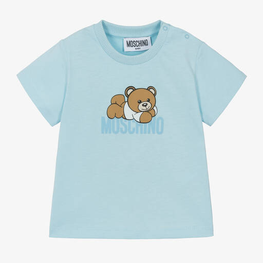 Moschino Baby-Blue Teddy Bear Organic Cotton T-Shirt | Childrensalon