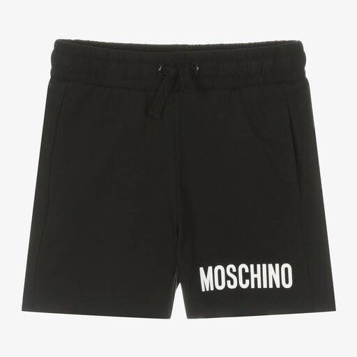 Moschino Kid-Teen-Boys Black Cotton Jersey Shorts | Childrensalon