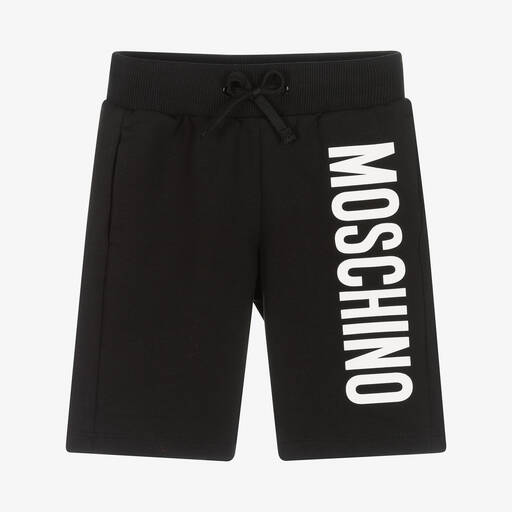 Moschino Kid-Teen-Boys Black Cotton Jersey Shorts | Childrensalon