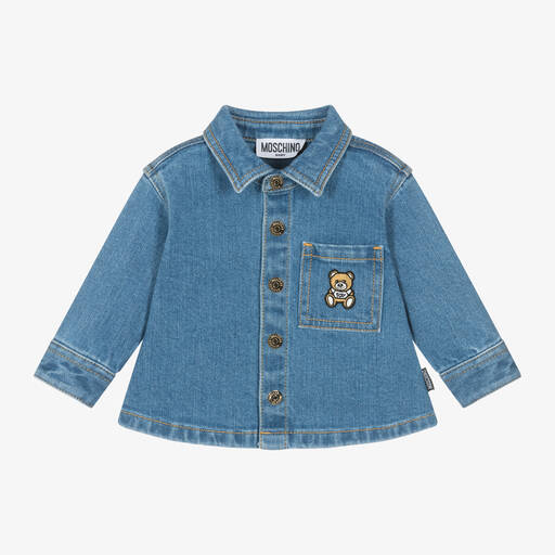 Moschino Baby-Boys Blue Denim Shirt | Childrensalon