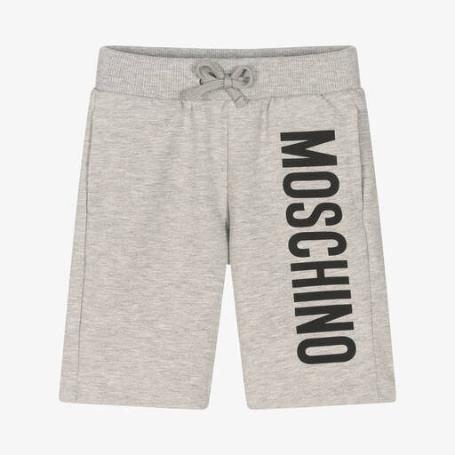 Moschino Kid-Teen-Boys Grey Cotton Jersey Shorts | Childrensalon