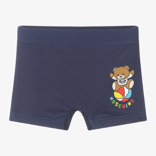 Moschino Baby-Boys Navy Blue Teddy Bear Swim Shorts | Childrensalon