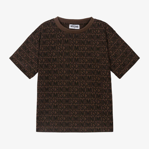 Moschino Kid-Teen-Brown Knitted Jersey T-Shirt | Childrensalon