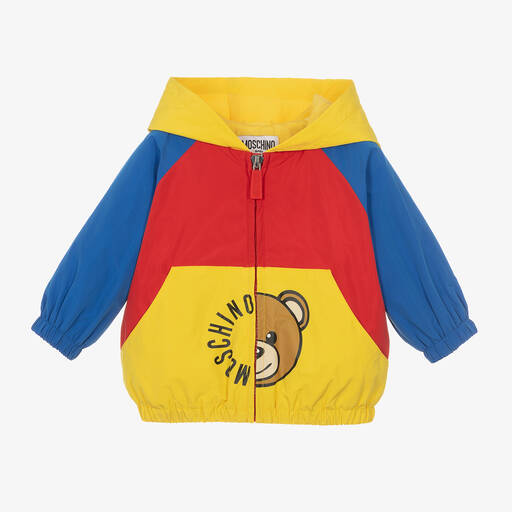 Moschino Baby-Colourblock Teddy Bear Logo Jacket | Childrensalon