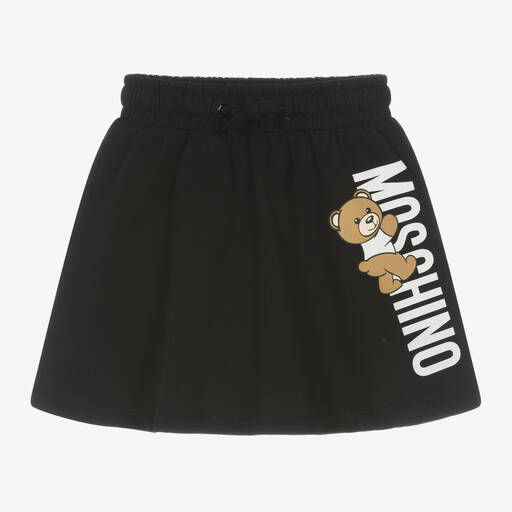 Moschino Kid-Teen-Girls Black Cotton Teddy Bear Skirt | Childrensalon