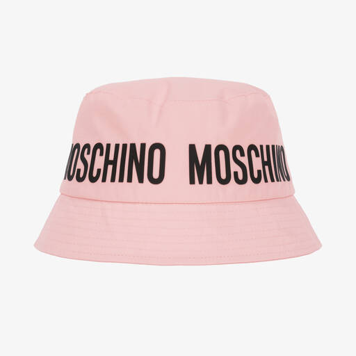 Moschino Kid-Teen-Girls Pink Cotton Bucket Hat | Childrensalon
