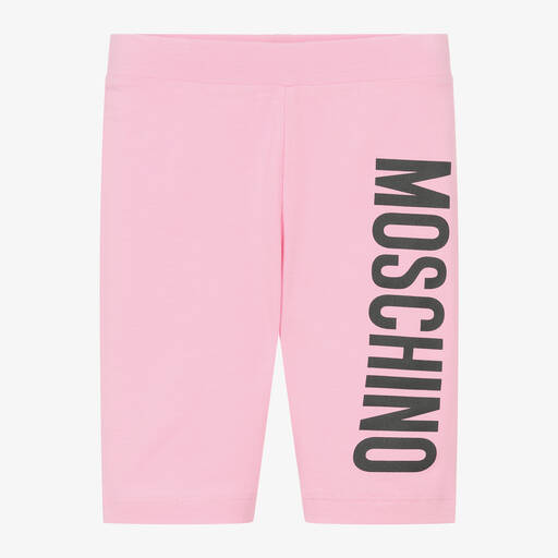 Moschino Kid-Teen-Girls Pink Cotton Cycling Shorts | Childrensalon