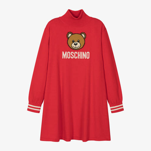 Moschino Kid-Teen-Girls Red Turtleneck Sweater Dress | Childrensalon