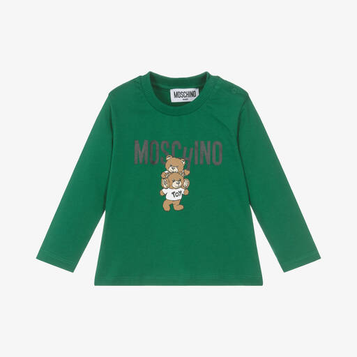 Moschino Baby-Green Cotton Baby Top  | Childrensalon