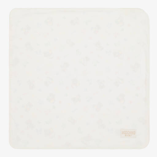 Moschino Baby-Ivory Cotton Baby Blanket (70cm) | Childrensalon