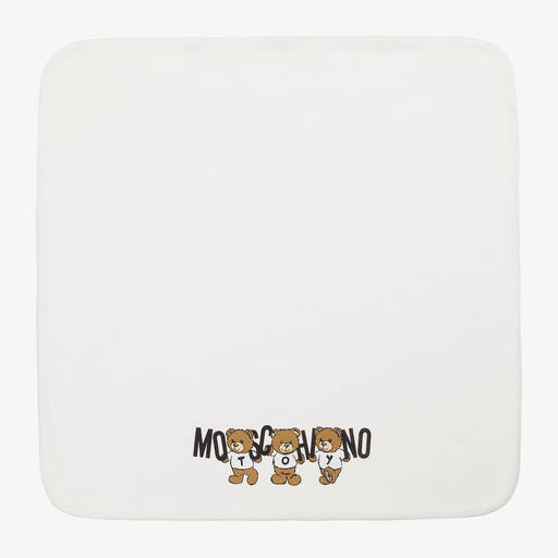 Moschino Baby- بطانية تيدي بير قطن لون عاجي (70 سم) | Childrensalon