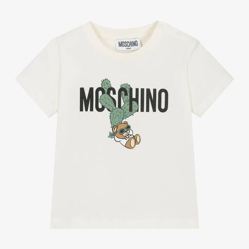 Moschino Baby-Ivory Cotton Teddy Bear Cactus T-Shirt | Childrensalon