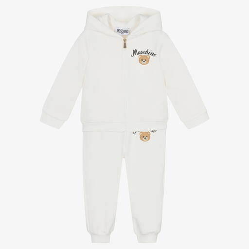 Moschino Baby-Кремовый спортивный костюм из хлопка с медвежонком | Childrensalon