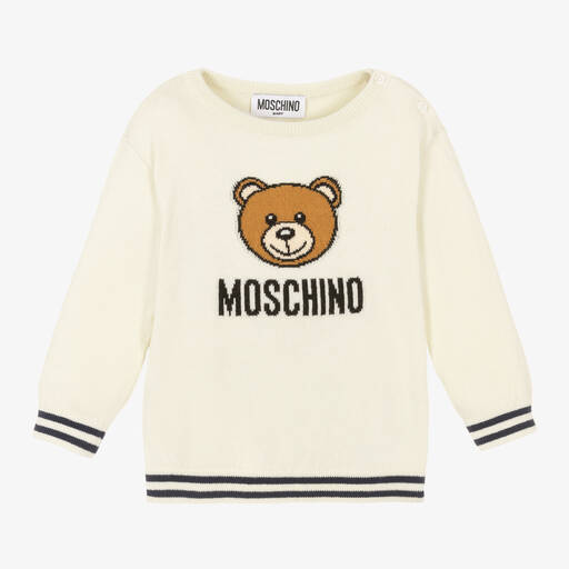 Moschino Baby-Ivory Cotton & Wool Sweater | Childrensalon