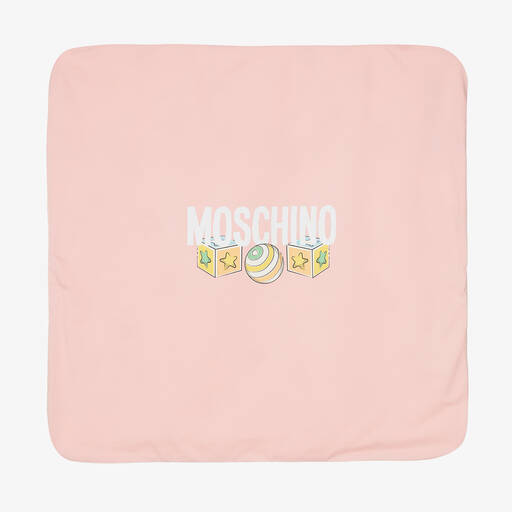 Moschino Baby-Pink Padded Logo Baby Blanket (72cm) | Childrensalon