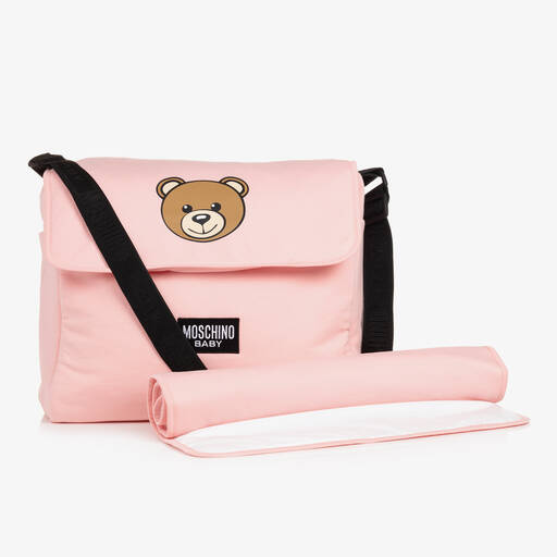 Moschino Baby-Pink Teddy Bear Changing Bag (60cm) | Childrensalon