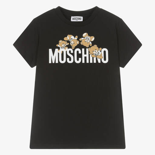 Moschino Kid-Teen-Teen Black Cotton Teddy Bear T-Shirt | Childrensalon